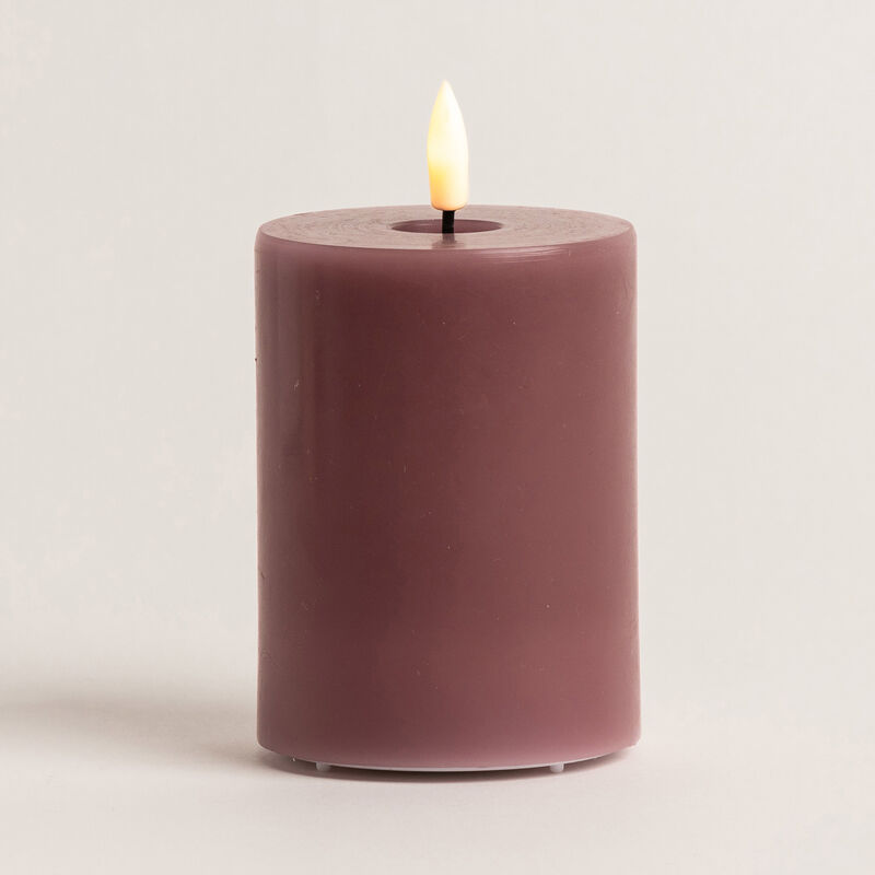 Stellar Haus Old Rose Pillar Indoor LED Candle With Timer  10x7.5cm image number 1